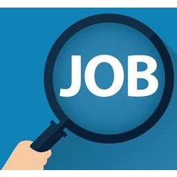 magnifying glass on the word job